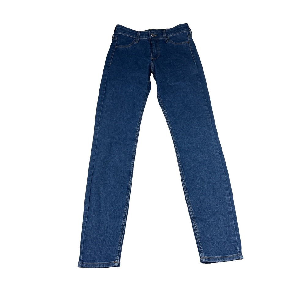 H&M &Denim Womens Skinny Blue Jeans Size 26 Stretch 5-Pocket Zip Closure